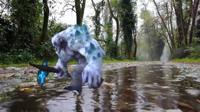 Quái vật sói, quái vật sư tử 2 đầu, quái vật băng tuyết monster running close ups green screen effec