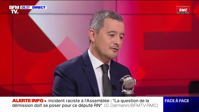 Incident à l'Assemblée: pour Gérald Darmanin, que Grégoire de Fournas s'adresse au député ou aux migrants c'est raciste et inhumain
