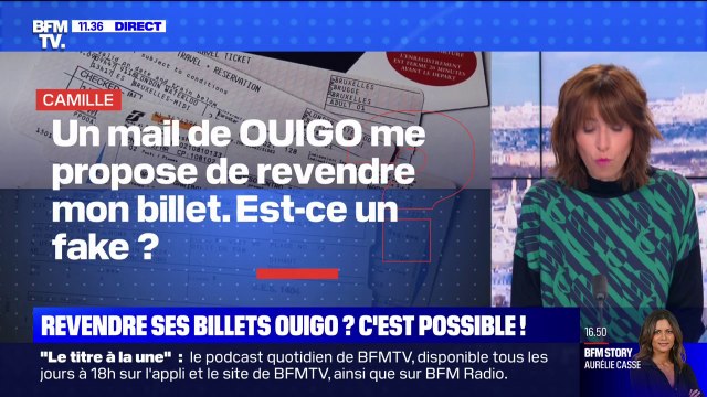 Un mail de OUIGO me propose de revendre mon billet. Est-ce un fake ? BFMTV répond à vos questions