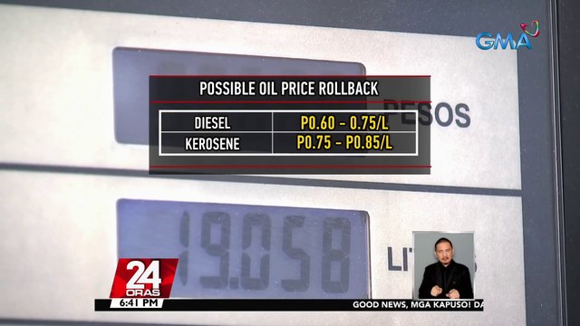 OIMB: posibleng mag-rollback ang presyo ng diesel at kerosene sa susunod na linggo; may taas presyo naman sa gasolina | 24 Oras