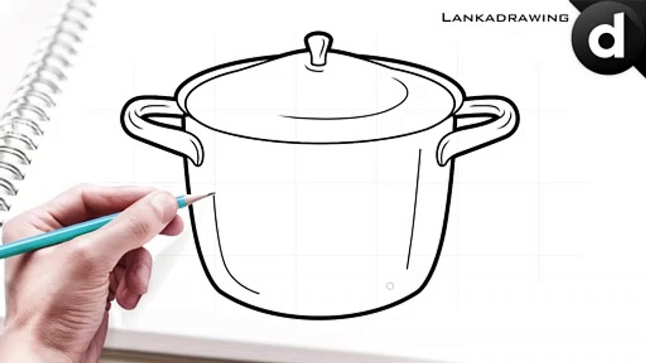 learn to draw a simple and easy cooking pot