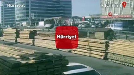 E-5'te takla atan araç kamerada