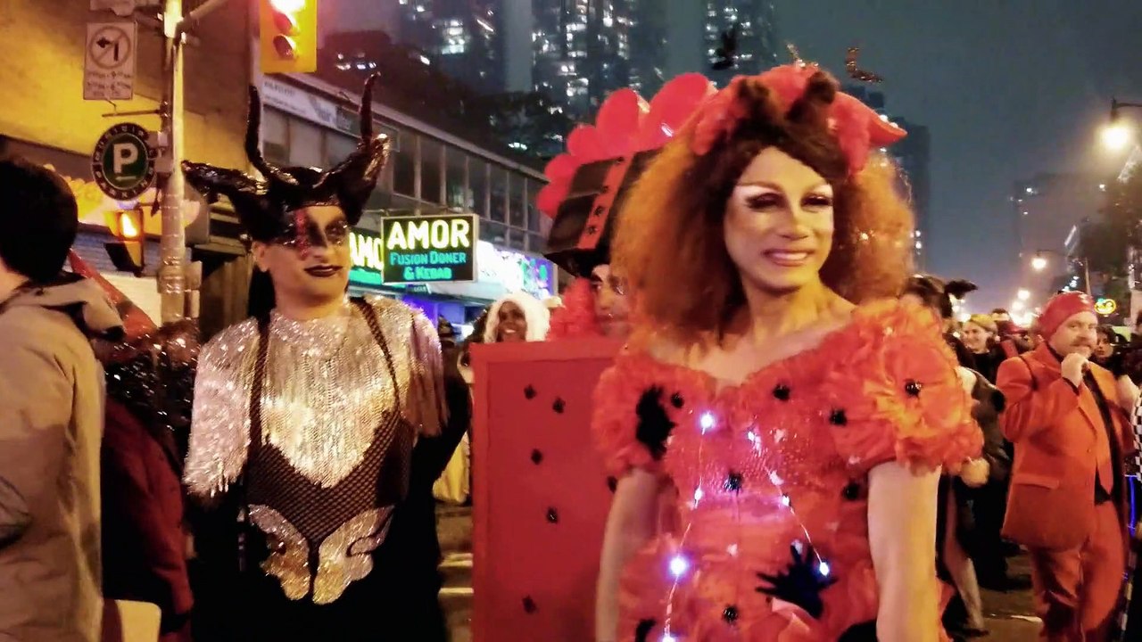 Canada Halloween day Parade downtown  scary  crowd video | Halloween 2022