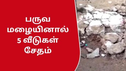 வடகிழக்கு பருவமழையினால் 5 வீடுகள் சேதம்