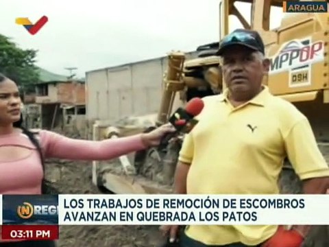 Aragua | Realizan trabajos de remoción de escombros y sedimentos en la Quebrada Los Patos