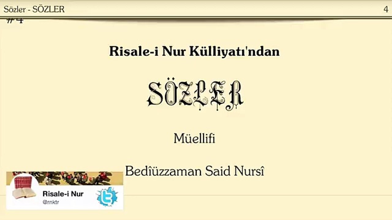 1. Söz Sözler Risale-i Nur