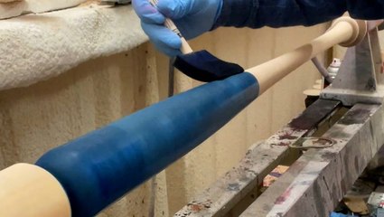 Carving custom wooden baseball bats