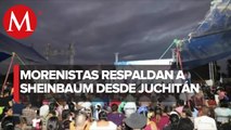 15 mil simpatizantes de Morena abarrotan explanada de la unión ganadera en Juchitán