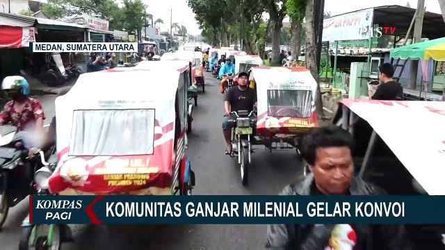 Komunitas Ganjar Milenial Medan Gelar Konvoi Gunakan Bentor dan Bagikan Sembako