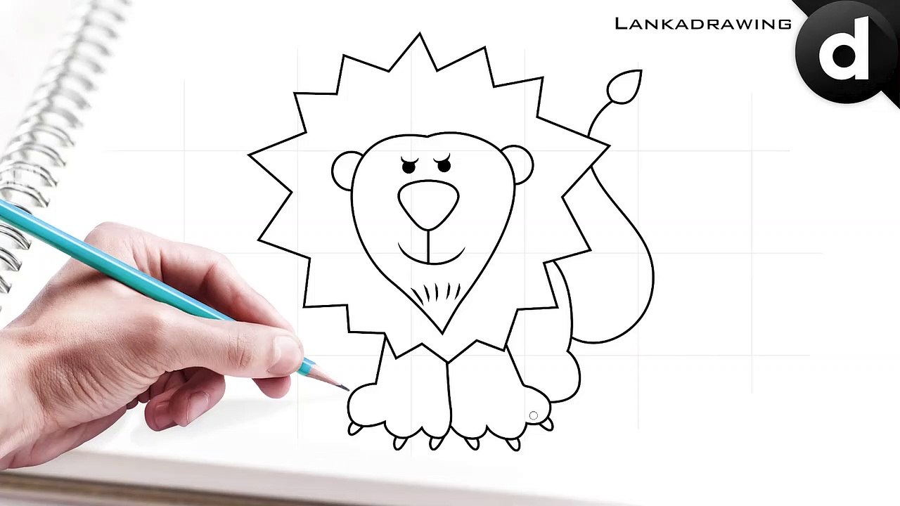 learn to draw cute and simple lion animals for kids 4