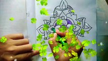 OV =Alphabet OV ki sahayata se Sundar Rangoli ka Chitra banana sikhen Diwali special Rangoli Drawing