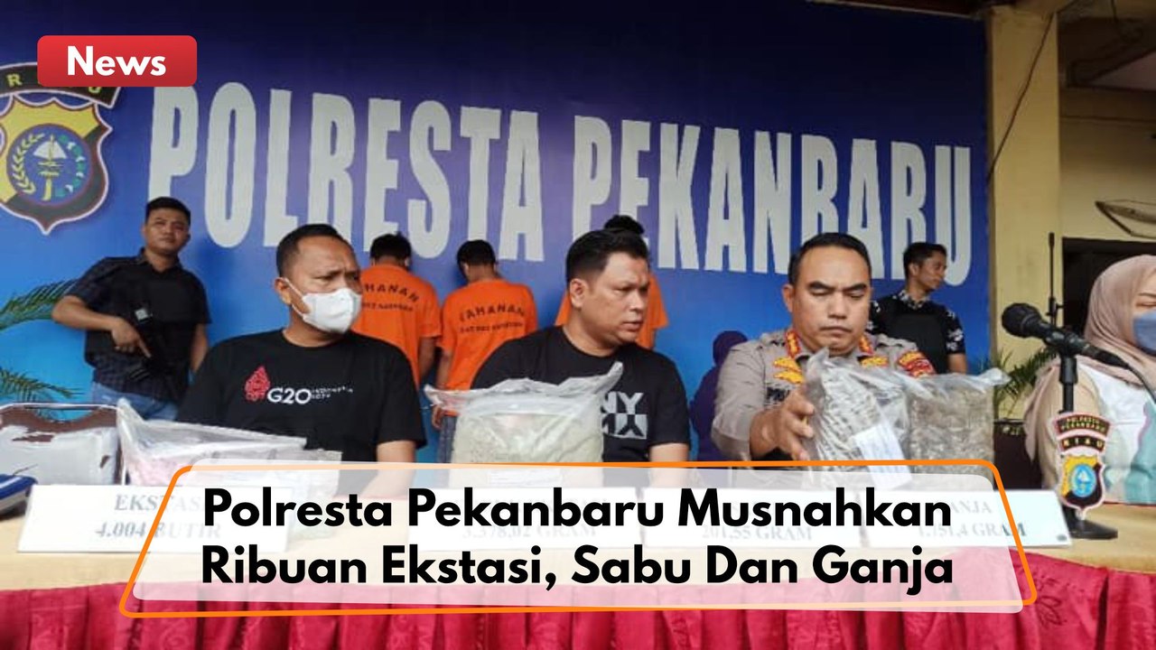 Polresta Pekanbaru Musnahkan Ribuan Ekstasi, Sabu Dan Ganja