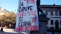 Norma anti-rave: lo striscione alle Colonne di San Lorenzo