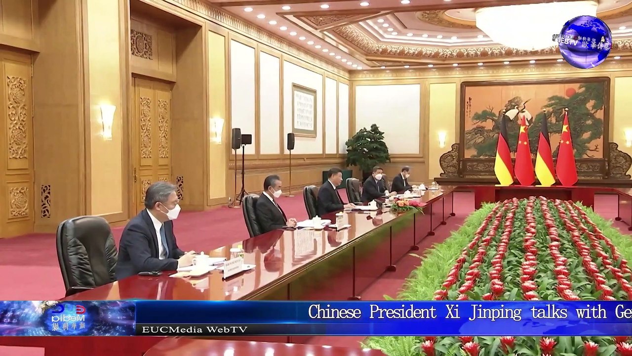德国总理舒尔茨访问中国与国家主席习近平、总理李克强会见并强调反对脱钩/Chinese President Xi Jinping talks with German Chancellor Scholz