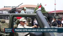 Inilah Momen Prabowo Sopiri Anak-Anak Keliling Pameran Alutsista Indo Defence 2022