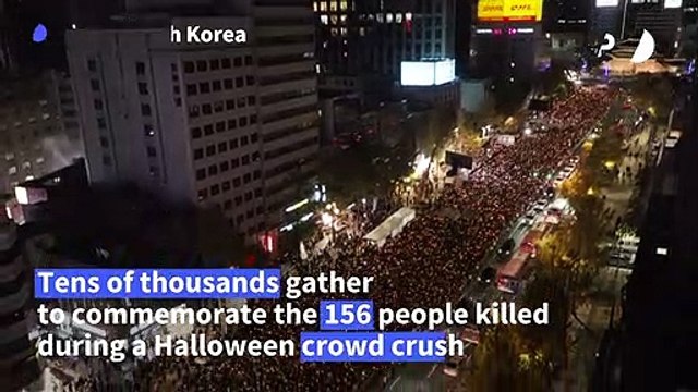 Candlelight vigils mourn South Korea Halloween disaster victims