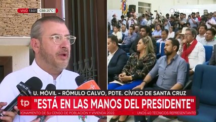 Rómulo Calvo pidió al presidente Luis Arce que le "regale" a Bolivia una solución al conflicto por el censo