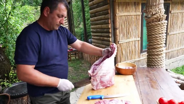 Lamb RIBS Cooked in Tandoor!! WILDERNESS FOOD in Rural Azerbaijan!!