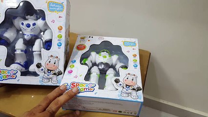 Unboxing and review of Space Warrior Robot Toy with Light and Music for gift