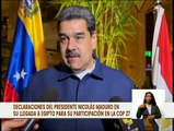Presidente Nicolás Maduro arriba a Egipto para participar en la COP 27