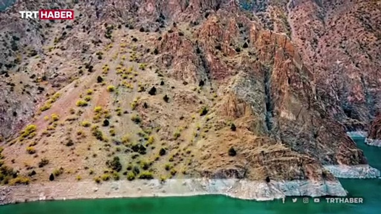 Yaban keçilerinin zorlu tırmanışları dronla ile görüntülendi