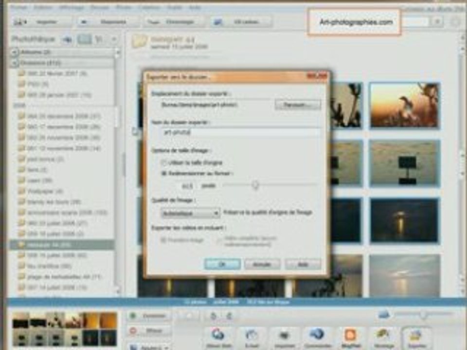 Redimensionner une série de photos avec Picasa