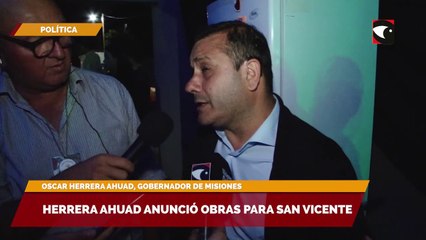 Herrera Ahuad anunció obras para San Vicente