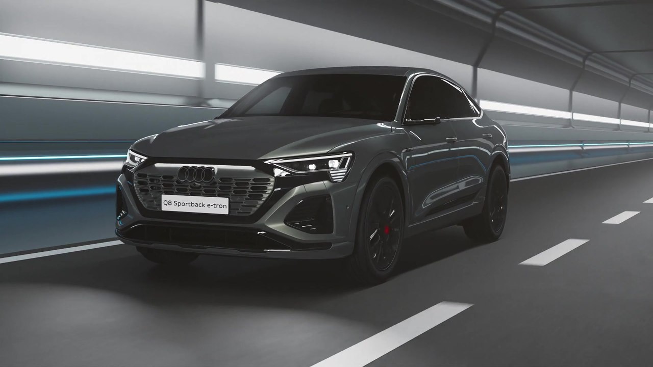 Audi Q8 Sportback e-tron Aerodynamik - Radspoiler und Unterboden Animation