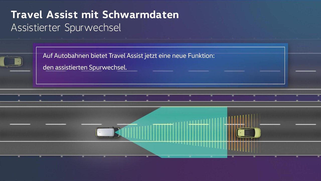 Volkswagen Travel Assist mit Schwarmdaten - Assistierter Spurwechsel