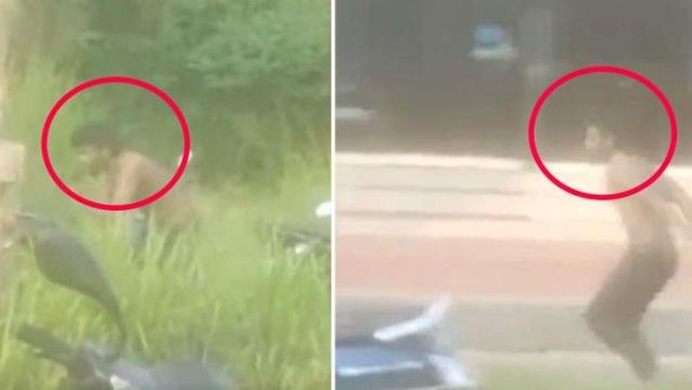 Taş kafa kent merkezinde ortaya çıktı, son yaptığı hareket herkesin kanını dondurdu