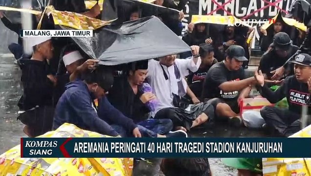 Hujan Deras Tak Halangi Aremania Gelar Doa Bersama untuk Peringati 40 Hari Tragedi Kanjuruhan