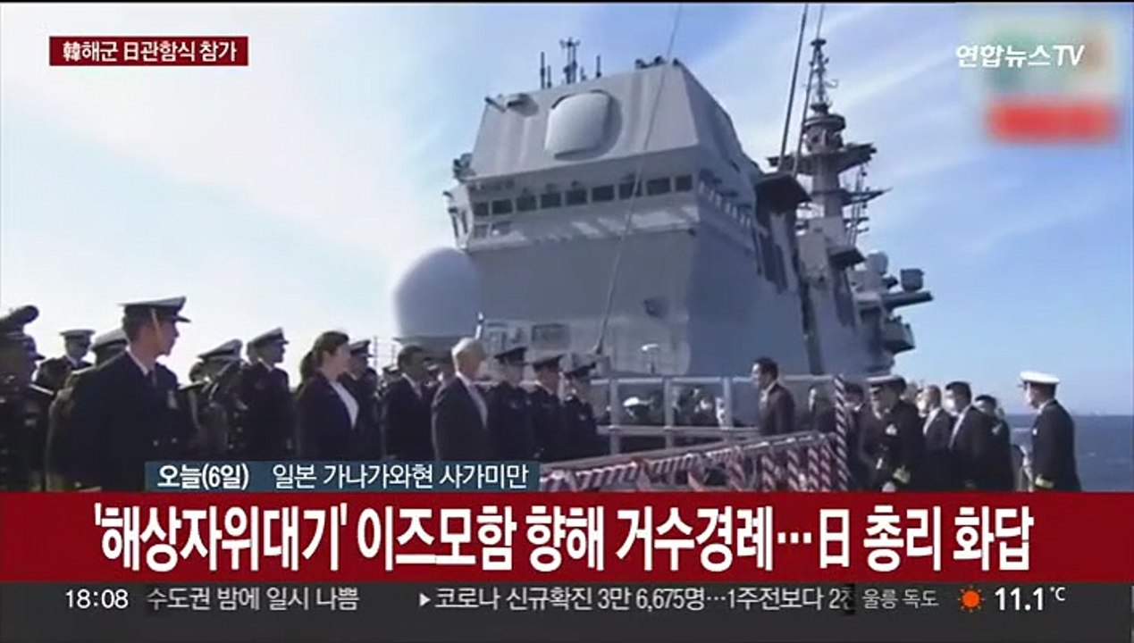 군수지원함 소양함 일본 관함식 참가…한국 해군 경례