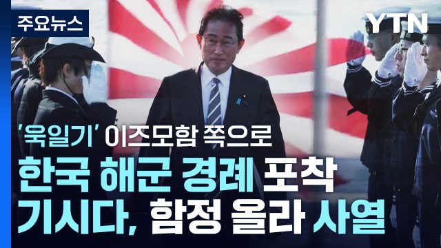 '욱일기' 이즈모함서 관함식 사열...한국 해군 경례 / YTN