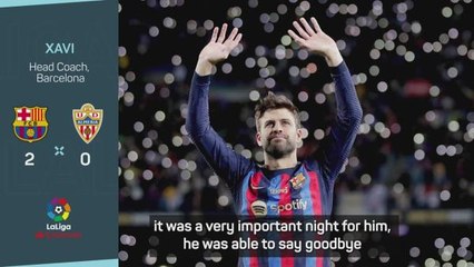 Fitting farewell for 'legend' Pique - Xavi