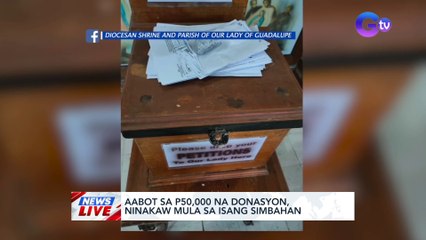 Aabot sa P50,000 na donasyon, ninakaw mula sa isang simbahan | News Live