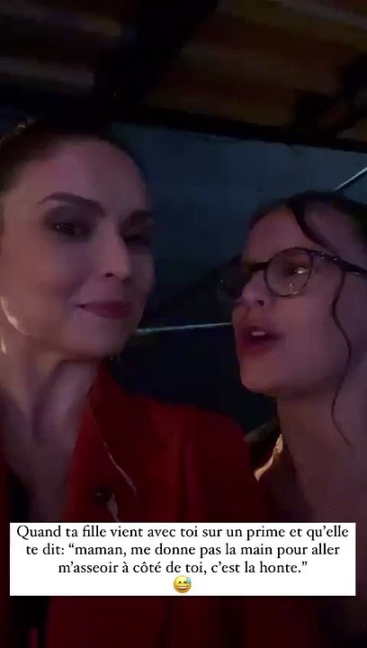 Lucie Bernardoni et sa fille Lily Angelina dans les coulisses de la "Star Academy"