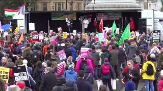 Thousands join protest march through central London to demand general election