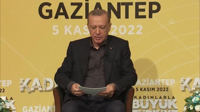 GAZİANTEP - Cumhurbaşkanı Erdoğan, Kadınlarla Büyük Türkiye Yolunda programına katıldı (4)