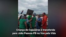 Criança cajazeirense com doença rara é transferida para João Pessoa em avião do Corpo de Bombeiros