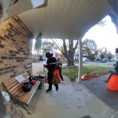 Old Lady and Kids Empty Buckets of Candy for Themselves