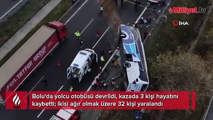 Bolu'da yolcu otobüsü devrildi: Ölü ve yaralılar var