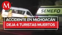 Mueren 4 turistas y 8 quedan heridos tras accidente vial en Michoacán