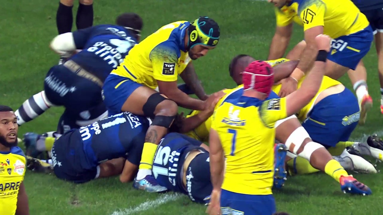 TOP 14 - Essai de Torsten VAN JAARSVELD  (AB) - ASM Clermont - Aviron Bayonnais - Saison 2022:2023