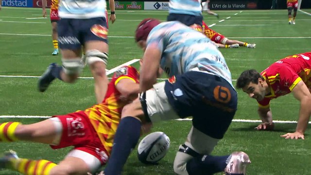 TOP 14 - Essai de Wenceslas LAURET 2 (R92) - Racing 92 - USA Perpignan - Saison 2022:2023