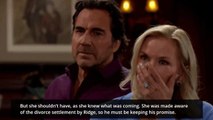 Ridge Slaps Brooke Divorce Papers, Marriage Ends In Tears Bold and the Beautiful
