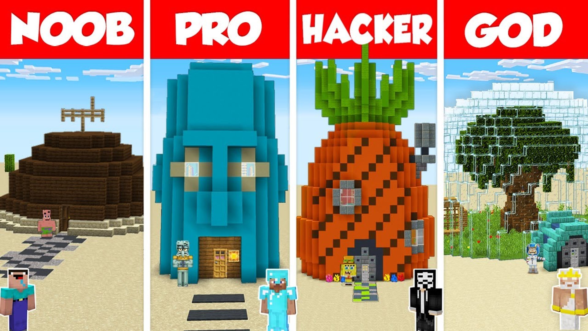 Minecraft NOOB vs PRO vs HACKER : FAMILY HOUSE CHALLENGE in minecraft /  Animation 