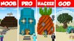 Minecraft SPONGEBOB HOUSE BUILD CHALLENGE - NOOB vs PRO vs HACKER vs GOD _ Animation