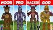 Minecraft FIVE NIGHTS AT FREDDY'S STATUE HOUSE BUILD CHALLENGE - NOOB vs PRO vs HACKER vs GOD _ FNAF