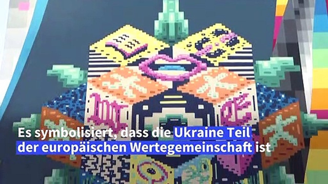 Graffiti in Berlin steht für Einheit von Ukraine und Europa