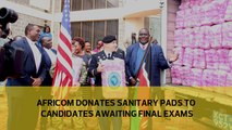 Africom donates sanitary pads to candidates awaiting final exams